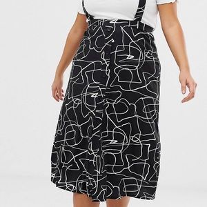 ASOS abstract suspender skirt